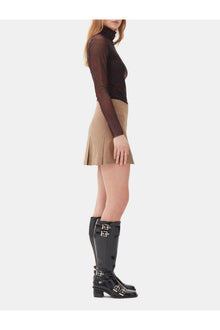 Brown Drapey Melange Mini Skirt | Tiger's Eye