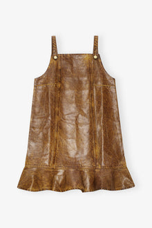 Brown Foil Denim Mini Dress | Cognac
