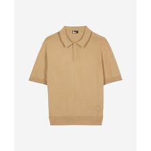 Brown Knitted Polo T-Shirt | Men | Beige