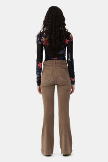 Brown Washed Corduroy Iry Trousers | Fallen Rock
