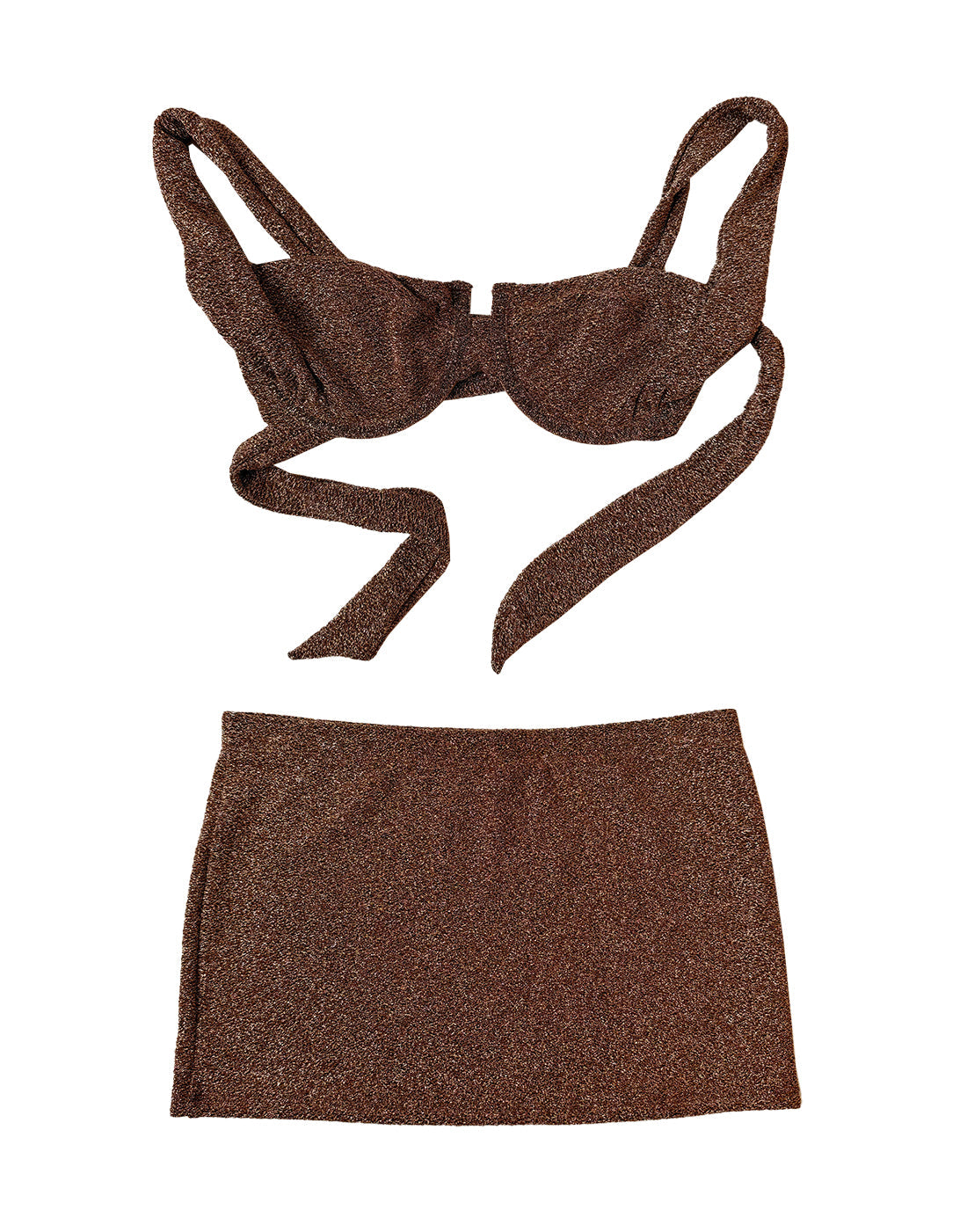 Casey Mini Skirt | Brown Glitter