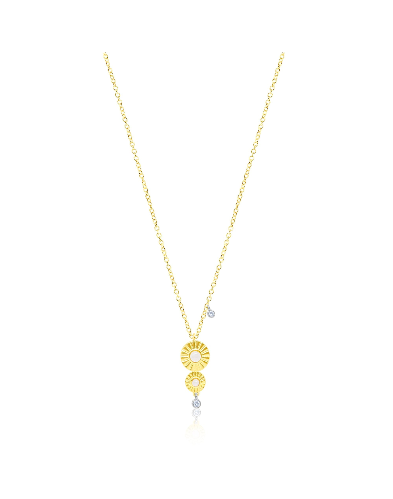 Brushed Gold Fan Necklace | 14kt Yellow Gold