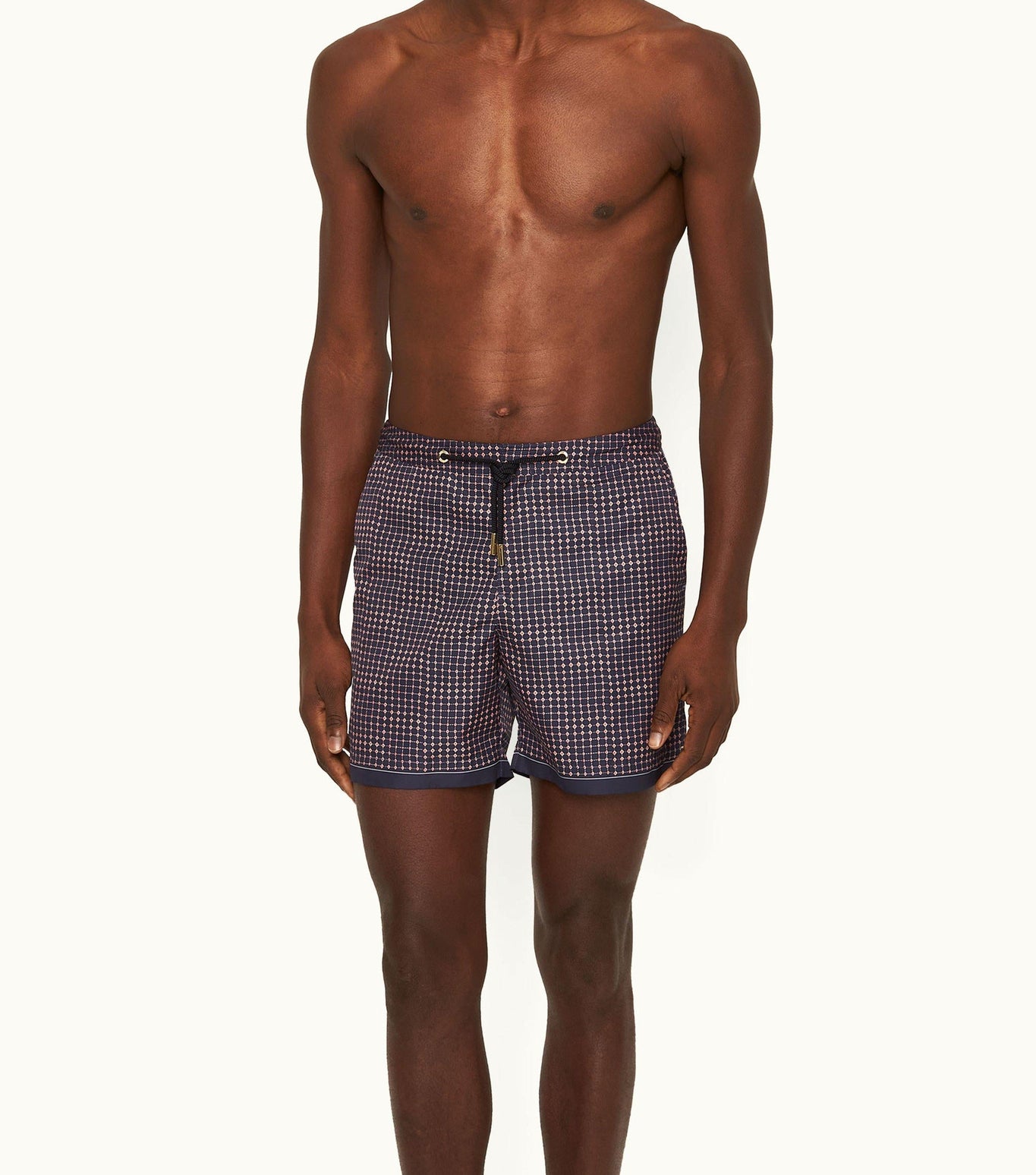 Bulldog Drawcord Tiescape Print Mid-Length Drawcord Swim Shorts | Azul Blue/Firestone