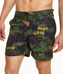 Bulldog Fantasy Floral Mid-Length Swim Shorts | Night Iris