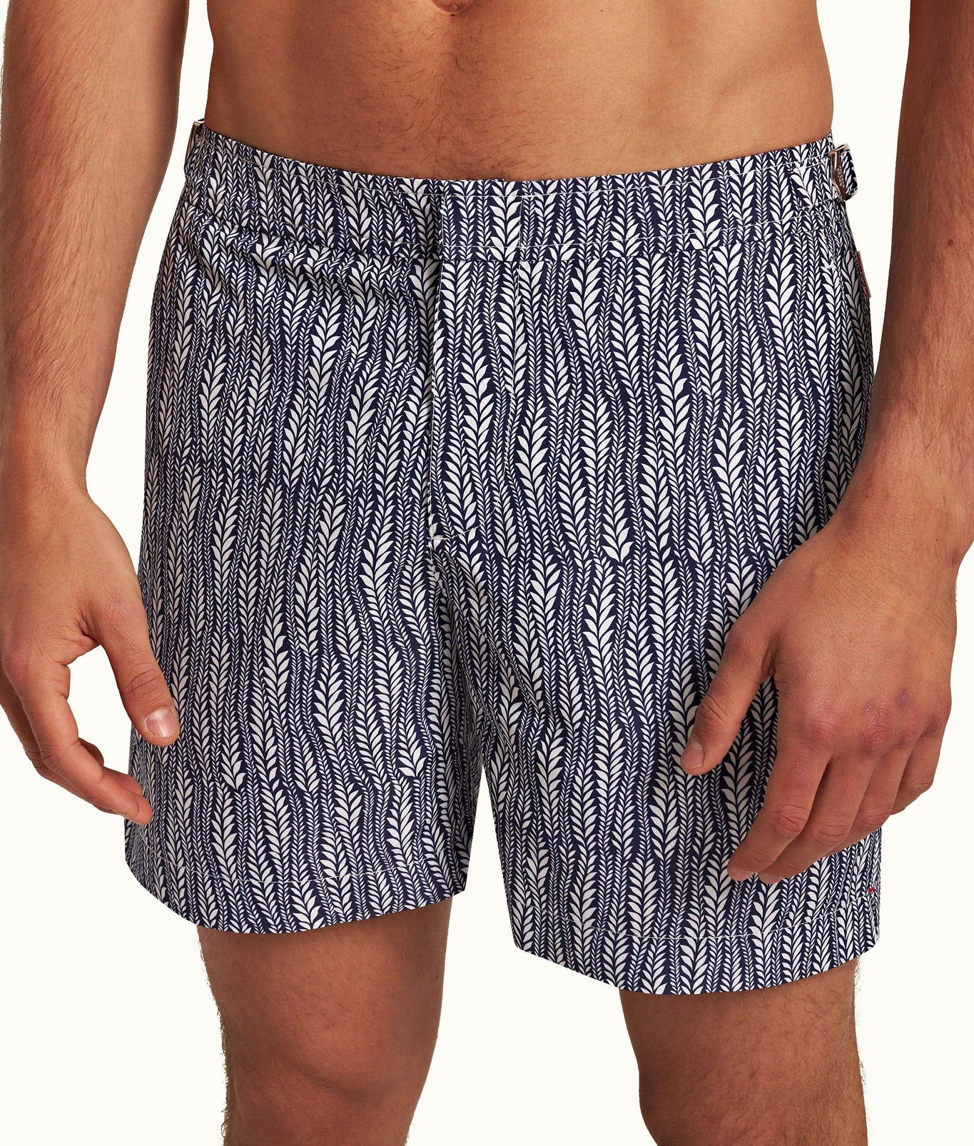 Bulldog Fern Mid-Length Swim Shorts | Lagoon Blue/White