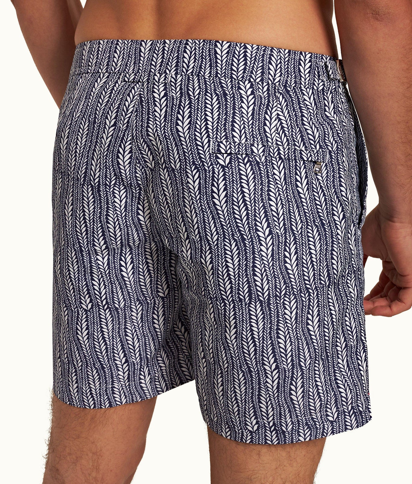 Bulldog Fern Mid-Length Swim Shorts | Lagoon Blue/White
