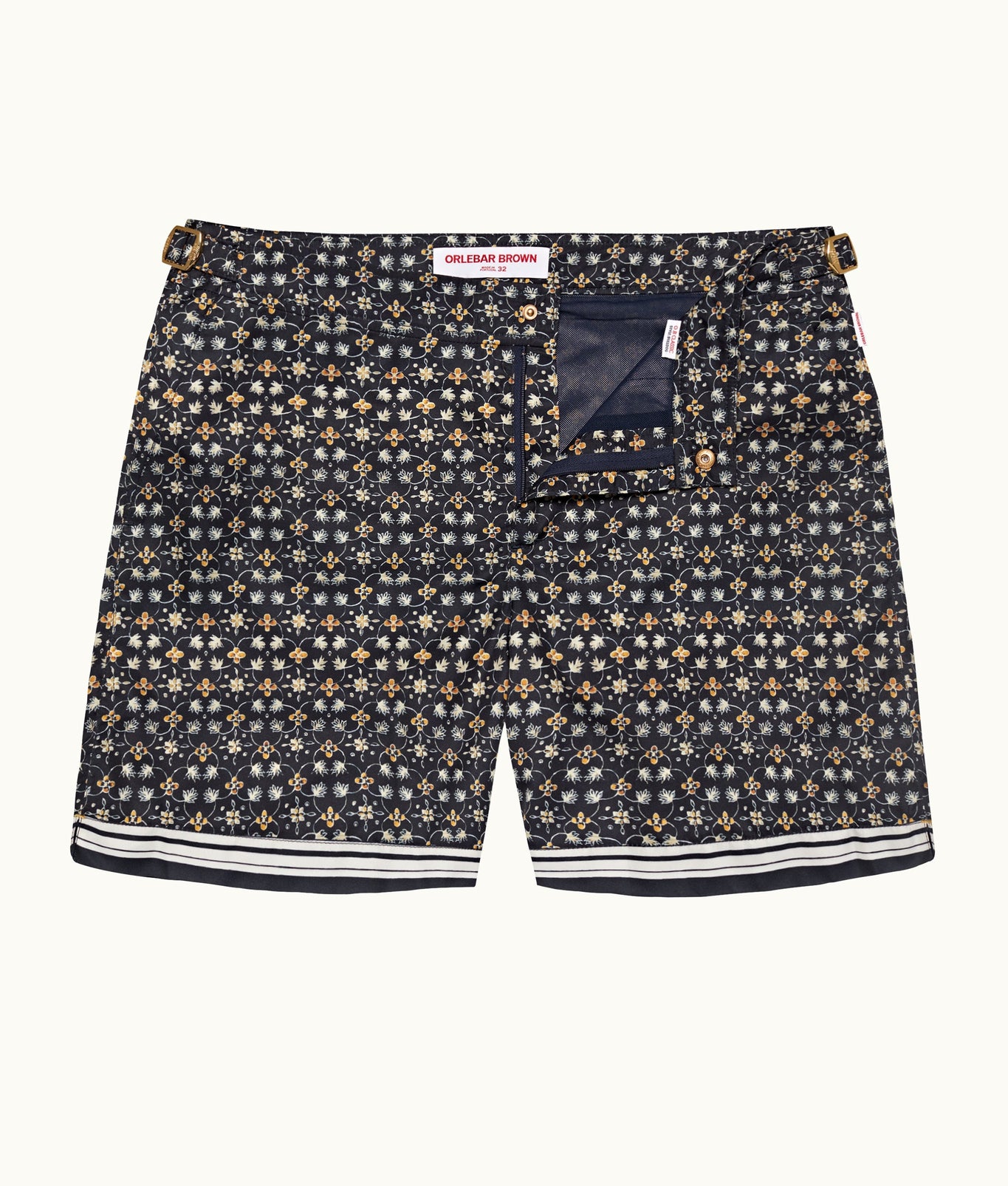 Bulldog Fiore Print Mid-Length Swim Shorts | Night Iris