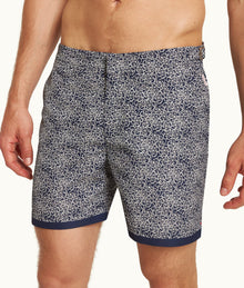 Bulldog Floral Mid-Length Swim Shorts | Midnight Navy