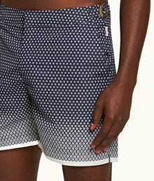 Bulldog Floret Mid-Length Swim Shorts | Night Iris/White