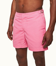 Bulldog Geo Pointpart Mid-Length Swim Shorts | Wham/White