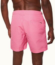 Bulldog Geo Pointpart Mid-Length Swim Shorts | Wham/White