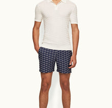 Bulldog Geometric Jacquard Mid-Length Swim Shorts | 007/Midnight Navy