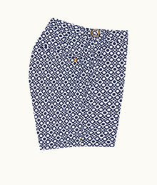 Bulldog Jacquard Domi Jacquard Mid-Length Swim Shorts Woven | Night Iris/White Sand