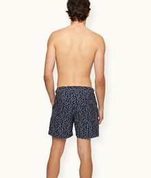 Bulldog Jacquard Sedge Jacquard Mid-Length Swim Shorts | Night Iris