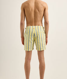 Bulldog Mid-Length Deckchair Stripe Swim Shorts | Yellow Multi