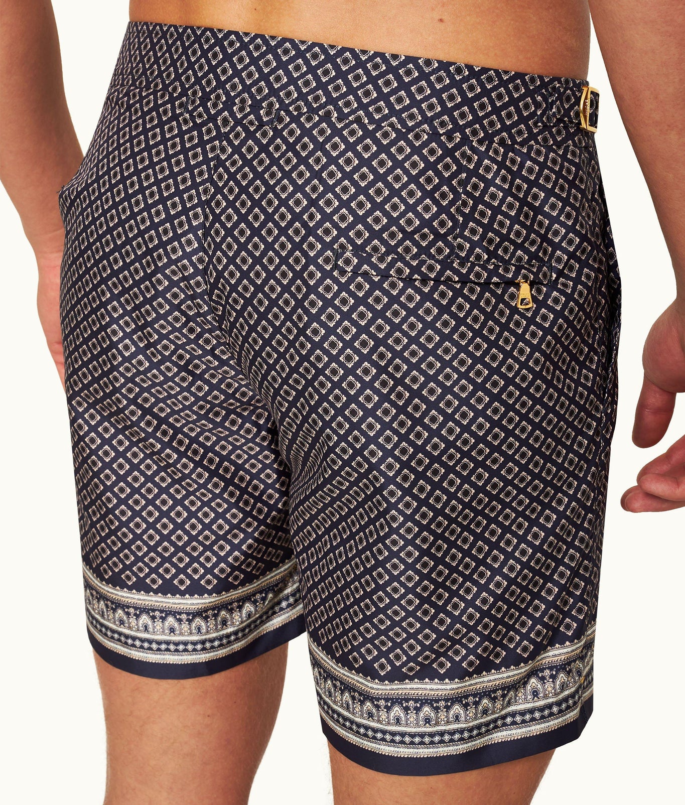 Bulldog Solmio Geo Floral Print Mid-Length Swim Shorts | Night Iris