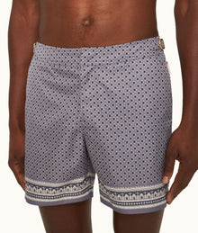 Bulldog Solmio Print Mid-Length Swim Shorts | Taro