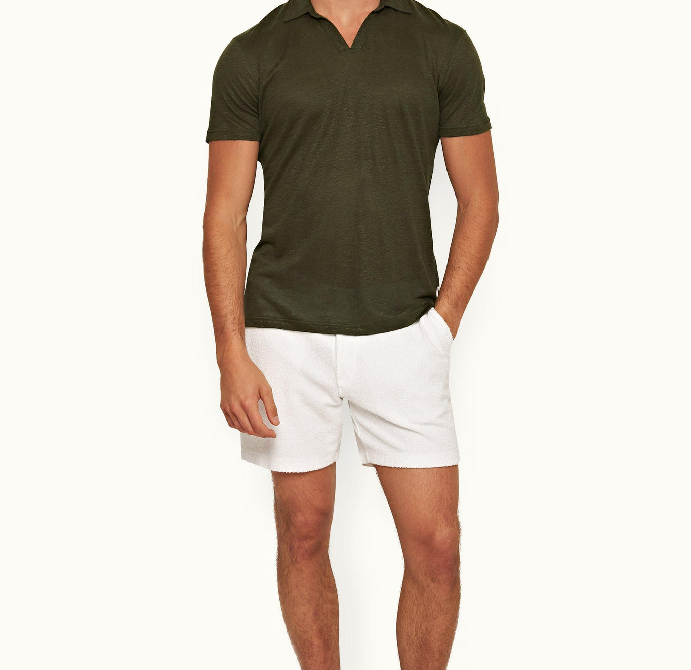 Bulldog Towelling Mid-Length Double-Faced Towelling Shorts | White