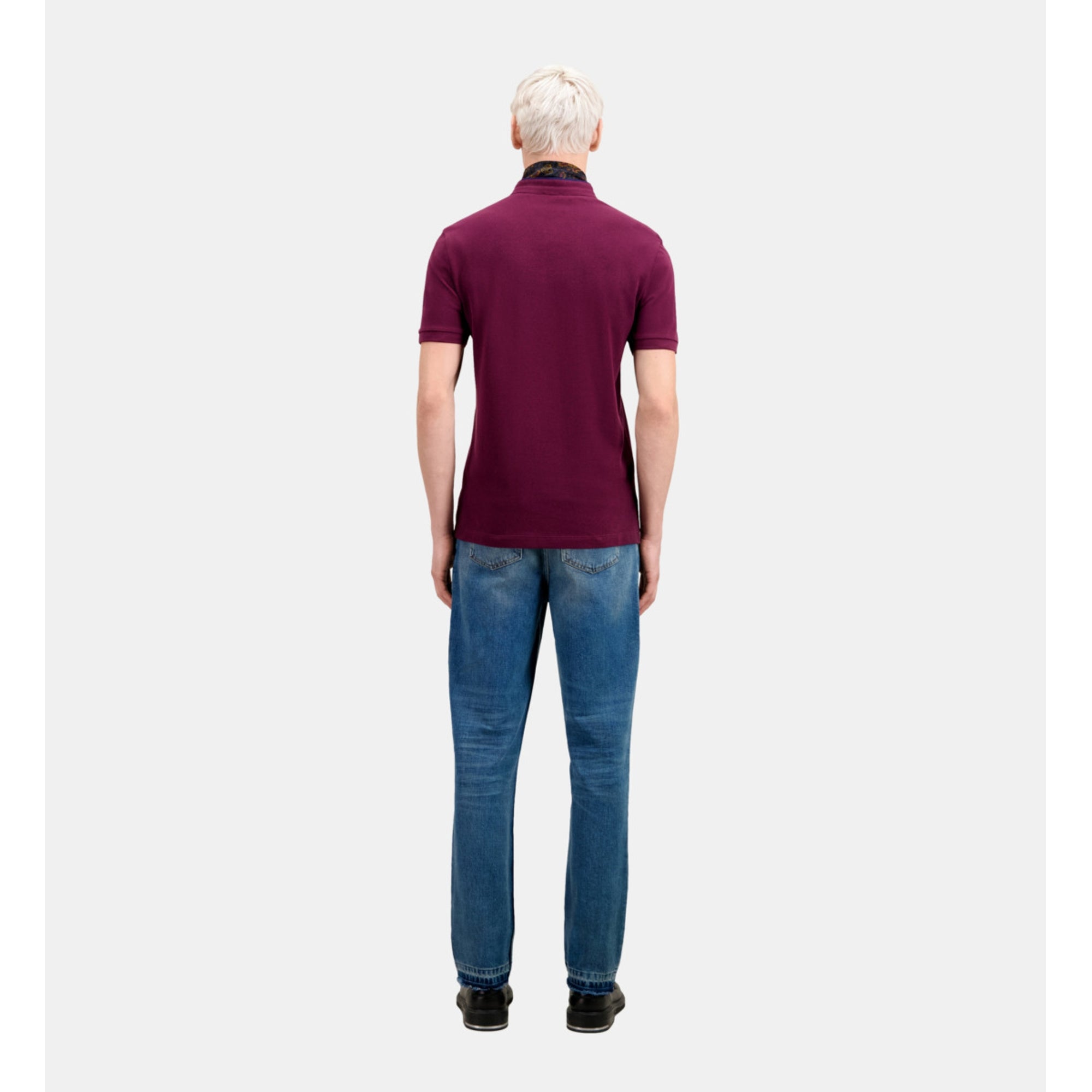 Burgundy Cotton Polo T-Shirt | Men | Bordeaux