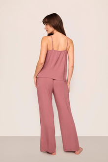 Model is wearing Gisele TENCEL Modal Cami & Pant PJ Set  in  Berry Blush
