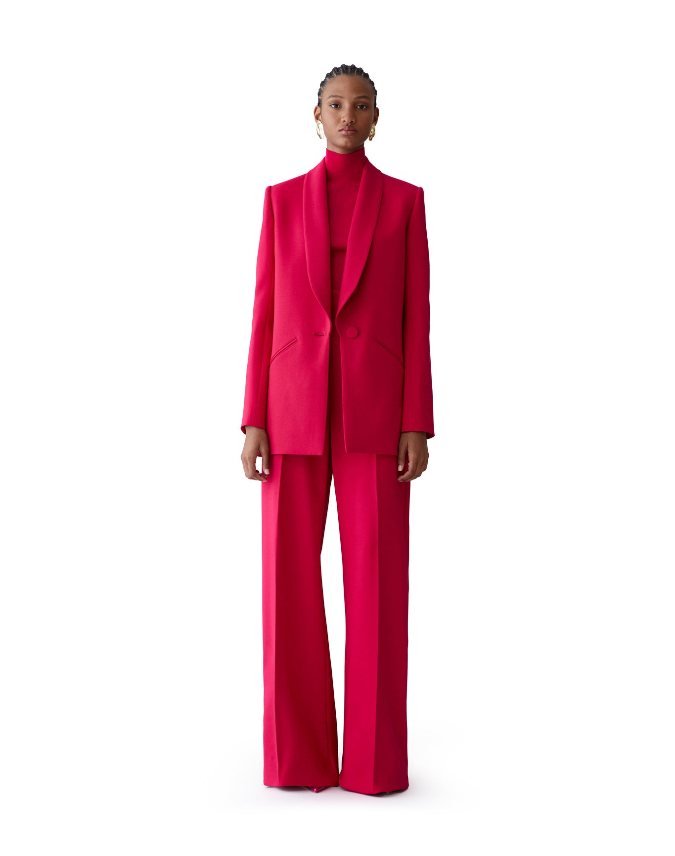 Shawl Lapel Single Breasted Jacket | Claret