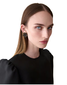Crystals Snowflake Earrings | Black