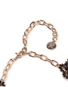 Crystal Snowflake Necklace | Black