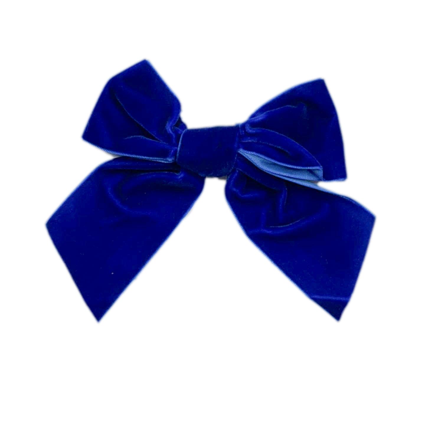 Royal Blue Velvet Bow Hair Clip | Blue