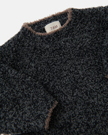 Boxy Sweater - Fuzzy | Black Melange
