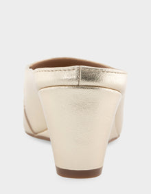 Camia Mule | Gold Metallic Leather