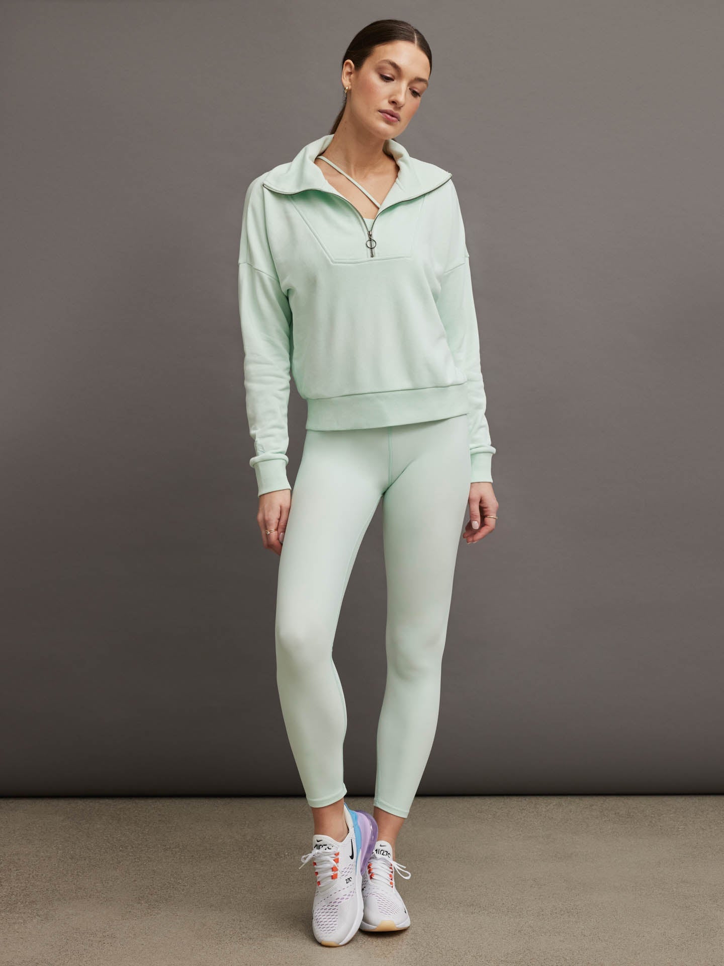 Carbon38 | French Terry Half Zip | Clearly Aqua