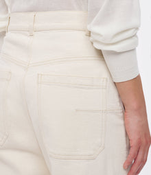 Another Tomorrow Carpenter Denim Pant in Ecru – Denim Women's Trousers