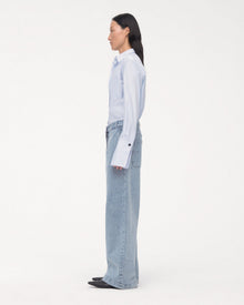 Another Tomorrow Boyfriend Denim Pant in Light Blue Wash – Denim Women's Trousers