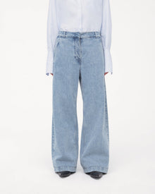 Another Tomorrow Boyfriend Denim Pant in Light Blue Wash – Denim Women's Trousers