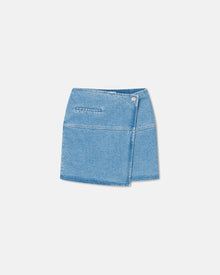 Womens | Casna Denim Mini Wrap Skirt | Eco Light Wash