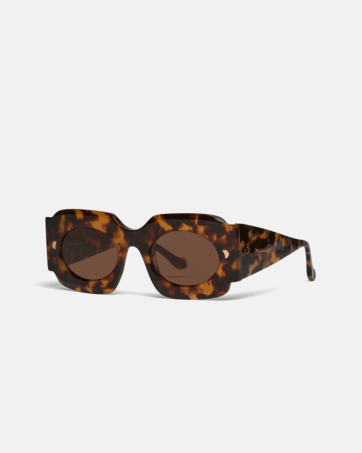 Unisex | Cathi Bio-Plastic Square-Frame Sunglasses | Dark Amber