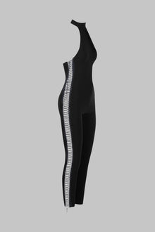 Jumpsuit with american collar - Nuit Infinie | Black