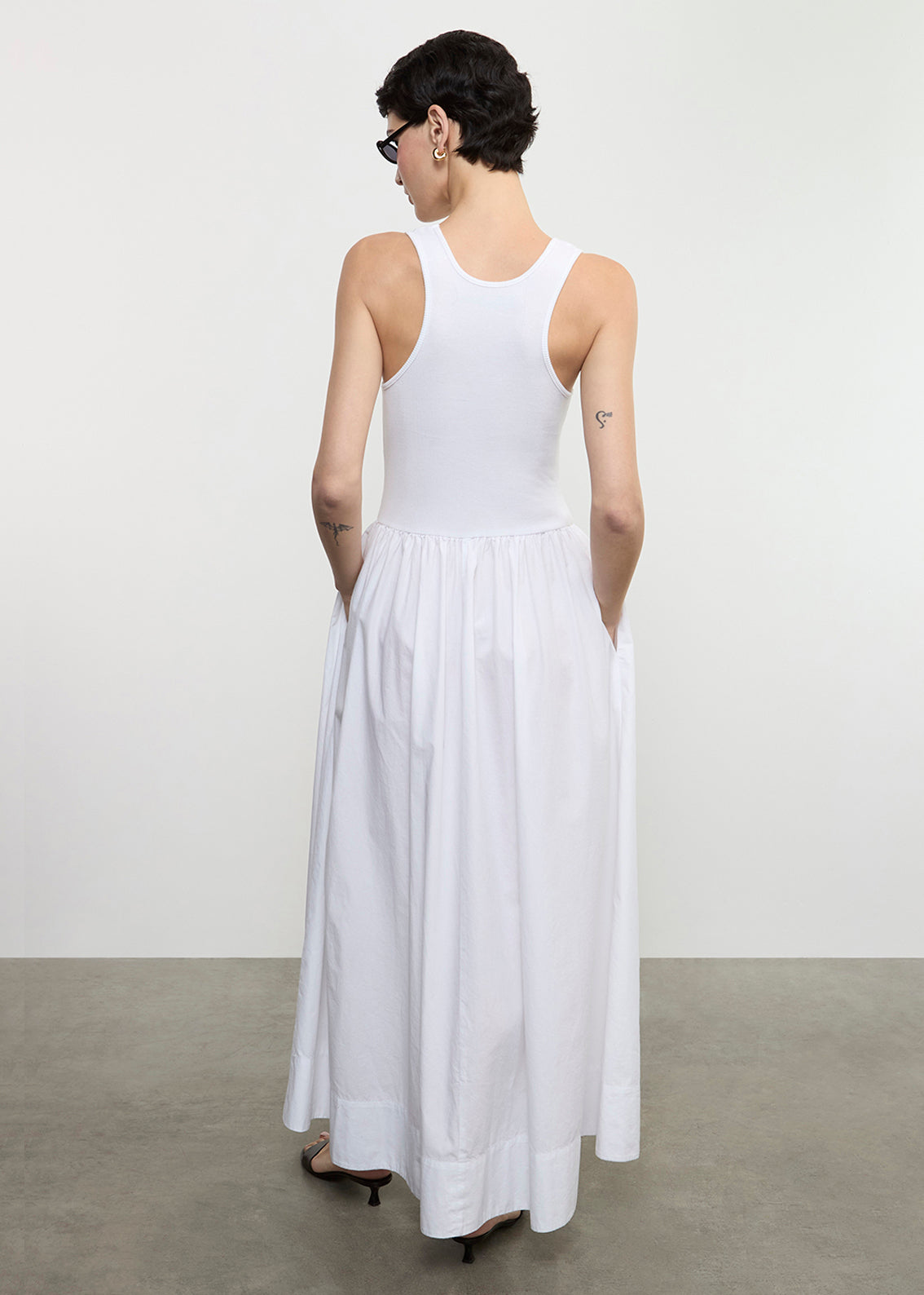 Cotton Resort Tank Dress | White