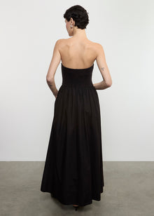 Cotton Resort Strapless Dress | Black