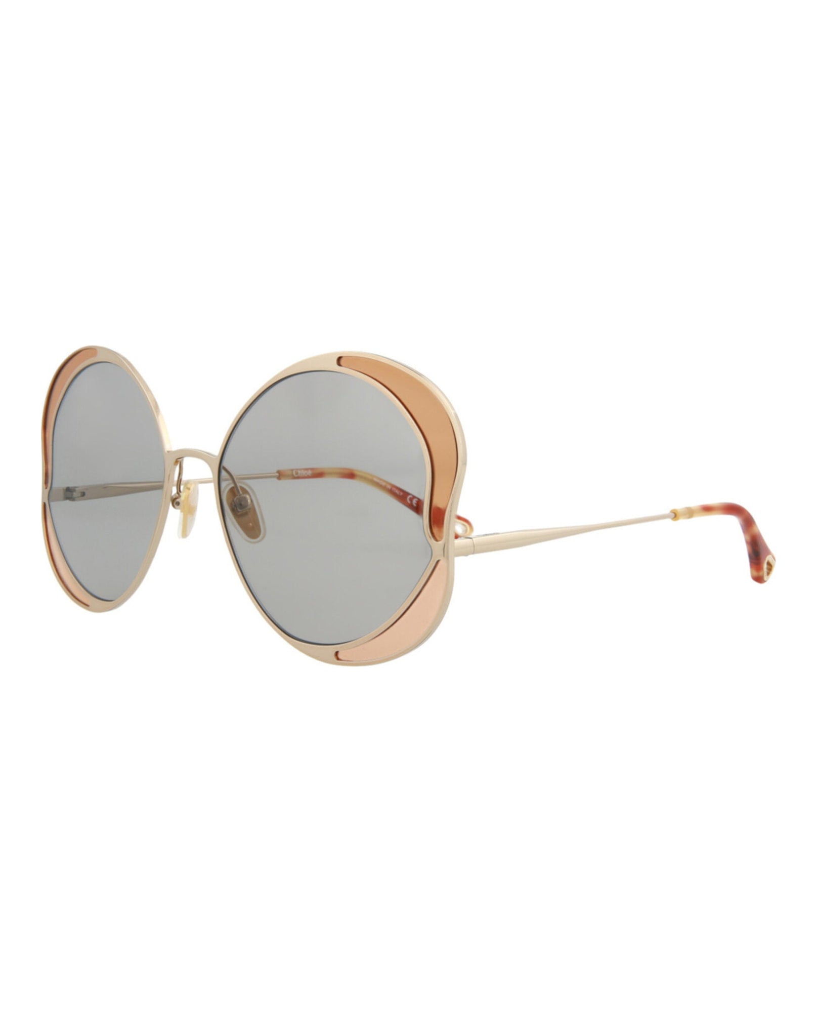 Chloe Round Metal Sunglasses | Gold