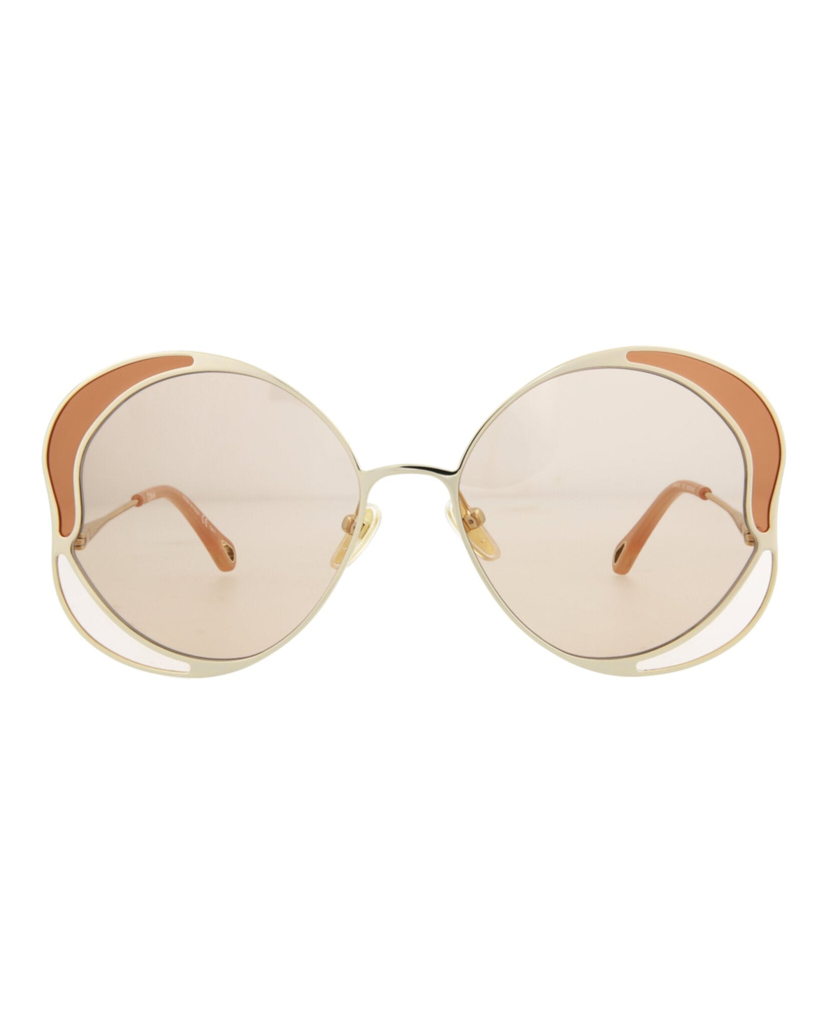 Chloe Round Metal Sunglasses | Gold