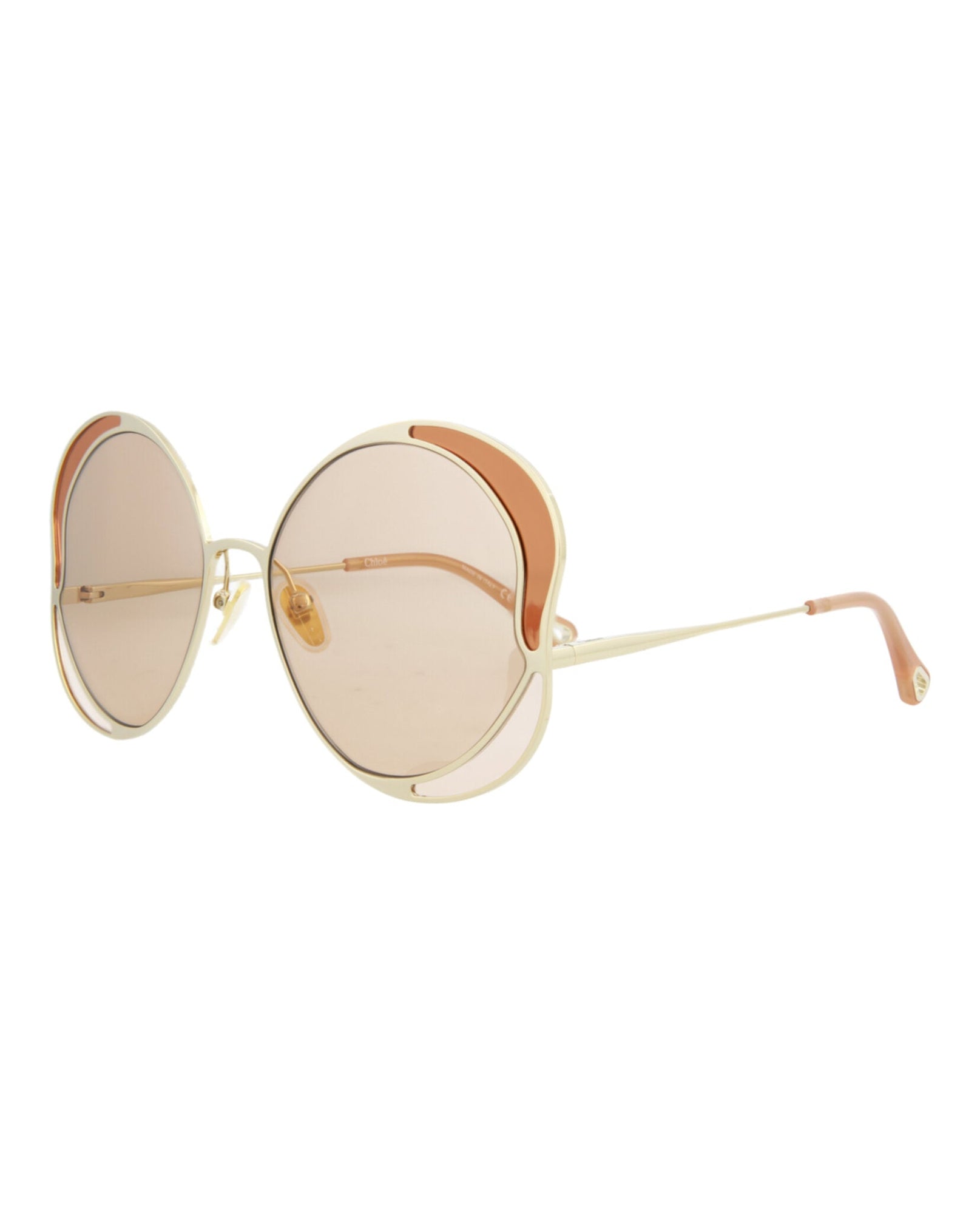 Chloe Round Metal Sunglasses | Gold