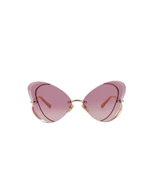 Chloe Cat Eye Metal Sunglasses | Gold