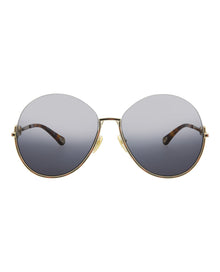 Chloe Round Metal Sunglasses | Gold