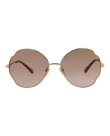 Chloe Round Metal Sunglasses | Gold