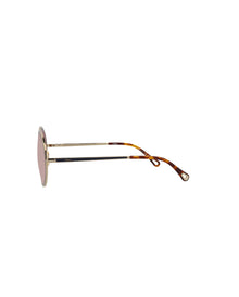 Chloe Round Metal Sunglasses | Gold