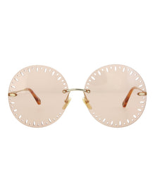 Chloe YSE Round Metal Sunglasses | Gold