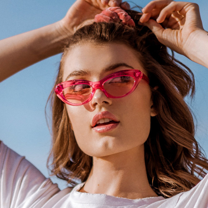 Womens | Cleo Sunglasses | Pink Crystal | Transparent Pink Lenses