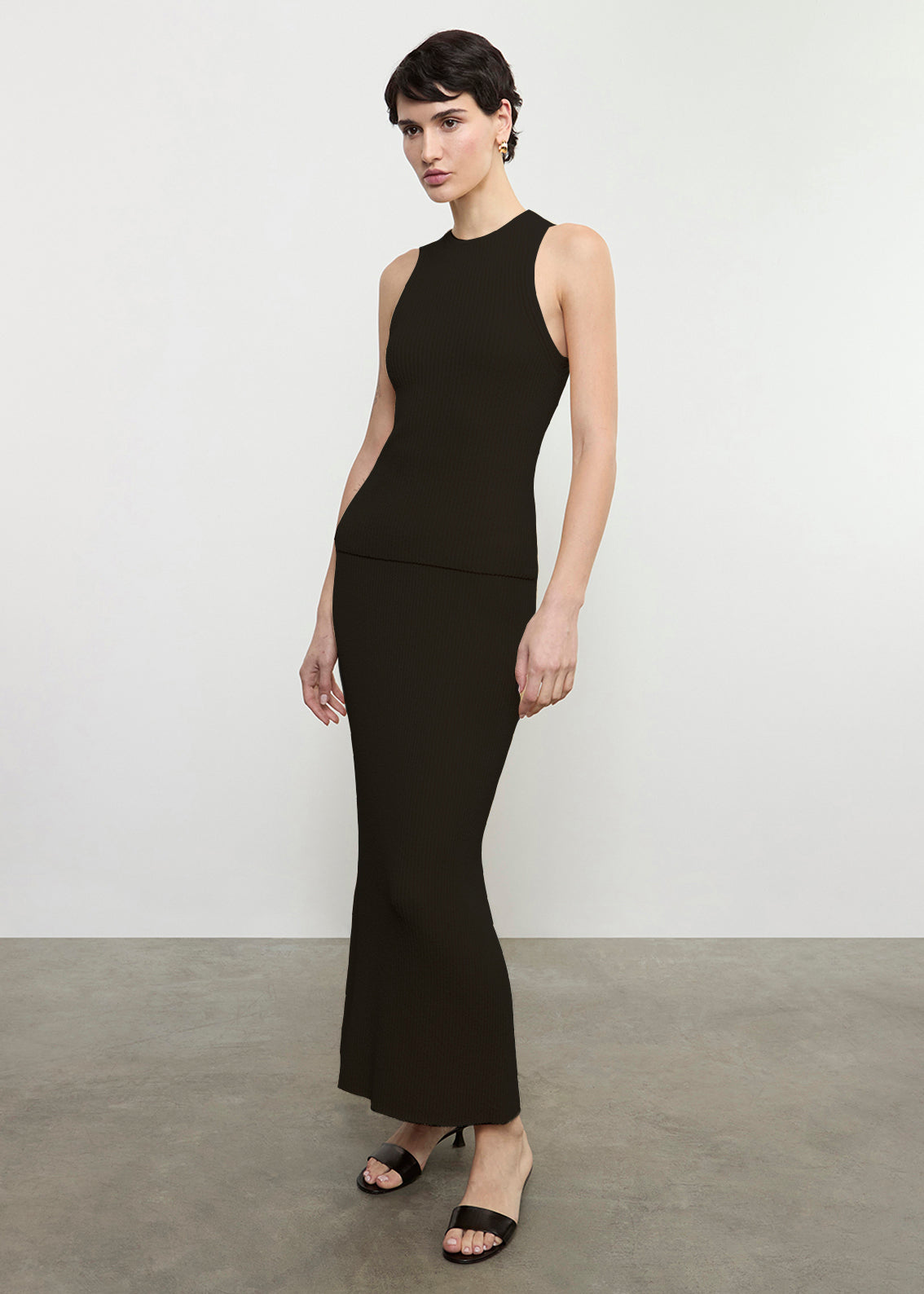 Boucle Knit Tank | Black