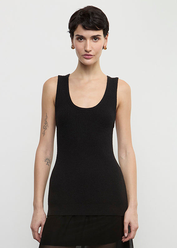 Boucle Knit Tunic | Black